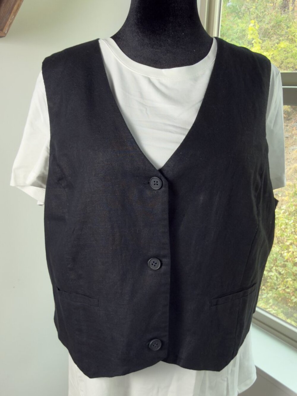 Gap Black Linen Vest NWT - Size XL